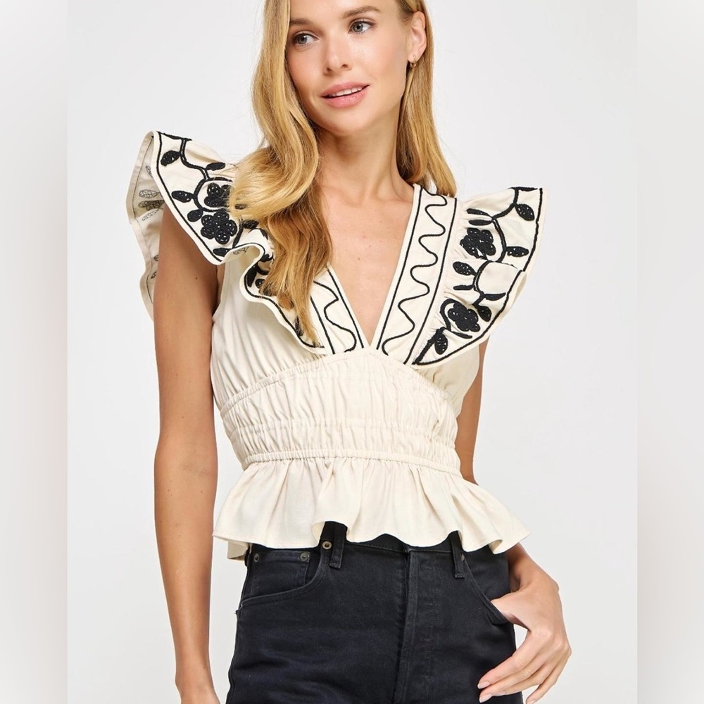 Strut & Bolt Embroidered Top Size M